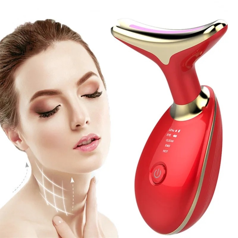 2023 Skin lifting Beauty Instrument LED Photon Vibration Neck Lifting Skin Tighten Anti Wrinkle Remove Massager Device